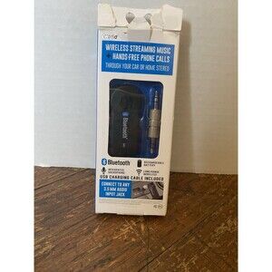Bluetooth Audio Car Adapter Hands Free Calls & Home Stereo 3.5mm Rechargeable